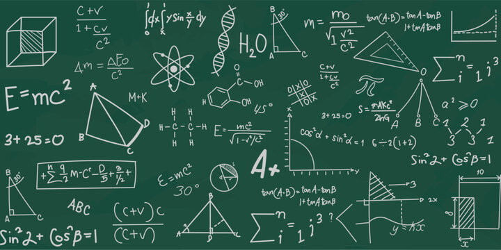 math symbols on green board