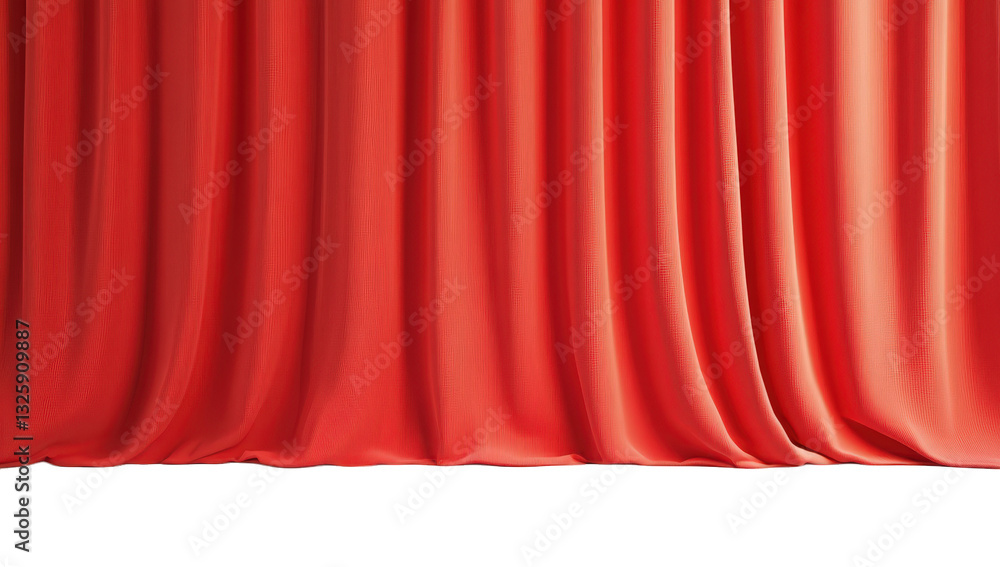 Poster a vibrant red curtain drapes elegantly creating a dramatic backdrop that suggests a stage setting pe