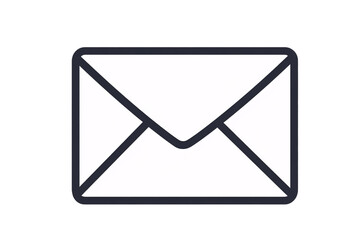 icon of an envelope, with simple lines on a white background, in a transparent PNG