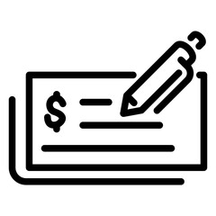 cheque Line Icon