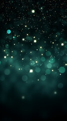 Fototapeta premium abstract vertical dark green background below with light circles in the center turning into a starry sky above