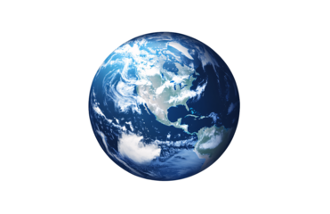 Blue Earth with global network connections, technology icon design vector illustration on a transparent background