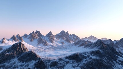 Snowy Mountain Range Panorama