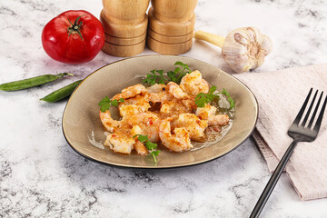 Stir fried prawn in sweet and sour sauce
