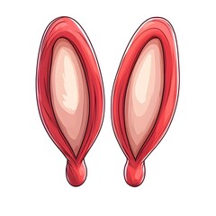 Fototapeta premium Vibrant display of a pair of red kidney beans isolated on a white background perfect for culinary and nutritional contexts
