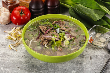 Vietnamese cuisine - Pho Bo soup with beef