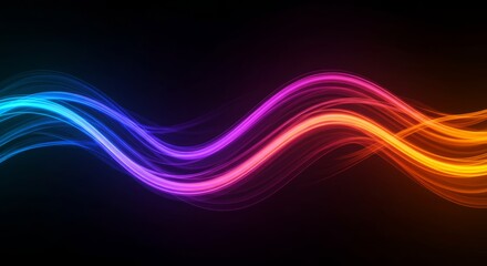 Wavy light streaks in neon colors.