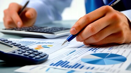 Fototapeta premium Businessman analyzing financial charts