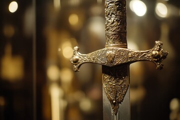 Ornate Medieval Sword in Museum