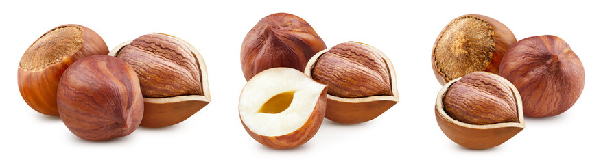 Hazelnut isolated on white background