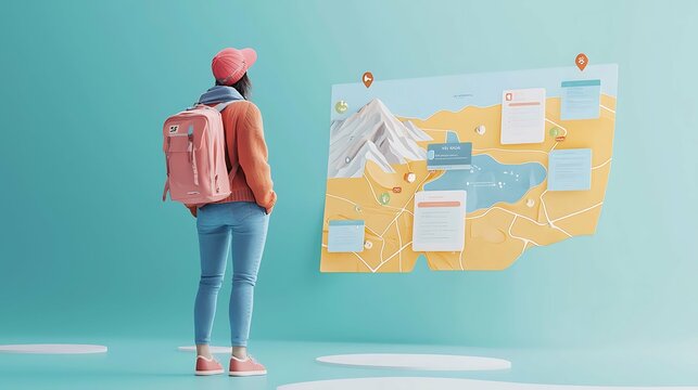 This image features a modern interface with travel itineraries, intuitive maps, and AI-generated suggestions that enhance adventure planning.