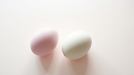 Soft pastel Easter eggs in minimalist light and neutral composition