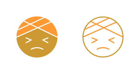 Face with Head-Bandage Icon Design