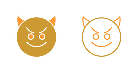 Smiling Face with Horns Icon Design