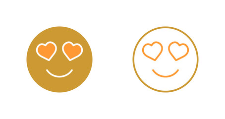 Smiling Face with Hearts Icon Design