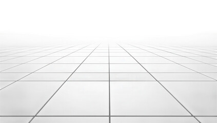 a minimalistic empty space with a grid pattern on the floor and a bright foggy background creating a sense of depth and openness ideal for visual effects or digital design