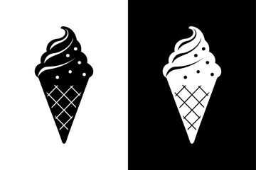 Classic Waffle Cone Silhouette  Ideal for Bakery & Cafe Graphics.