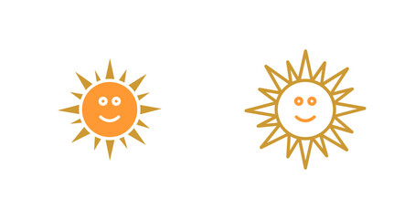 Sun with Face Icon Design