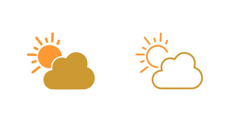 Sun Behind Small Cloud Icon Design