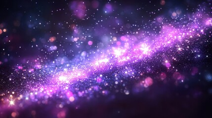 Obraz premium Vibrant cosmic galaxy with purple and pink sparkling stars in space