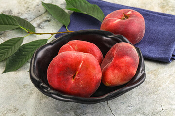 Ripe sweet and juicy Flat peach