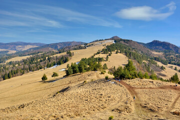 Early spring landscape in Pieniny mountains, Poland