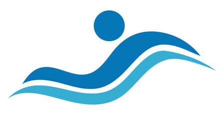 swimming logo vector illustration design template