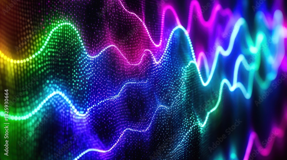 Poster abstract rainbow waveform display