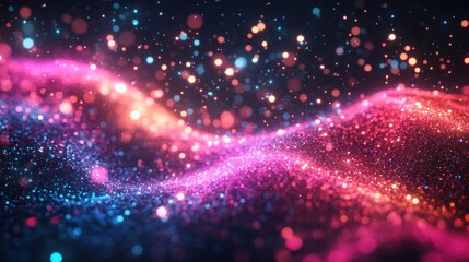 Obraz premium Abstract glowing particles flowing (1)