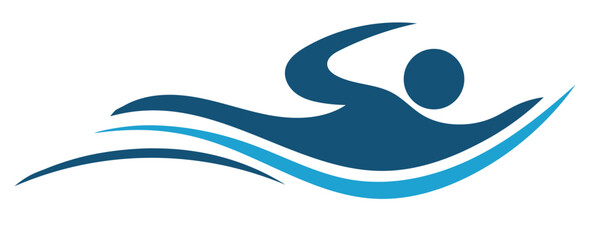 swimming logo vector illustration design template