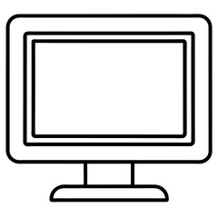 computer monitor with blank screen isolated