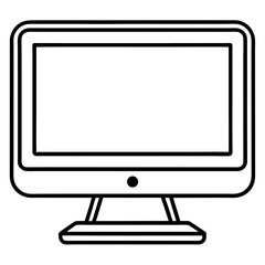 computer monitor with blank screen isolated