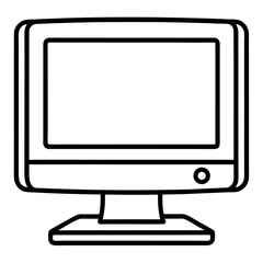 computer monitor with blank screen isolated