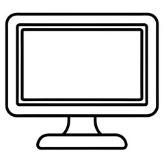 computer monitor with blank screen isolated