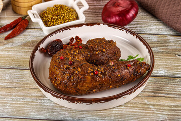 Baked pork tenderloin with mustard