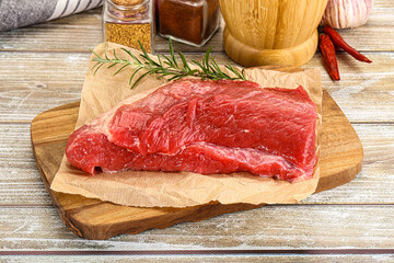 Raw beef flesh for cooking