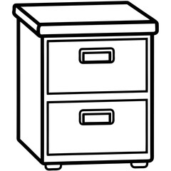 vector illustration of a modern office cabinet with boxes