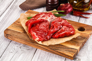 Raw beef meat for cooking