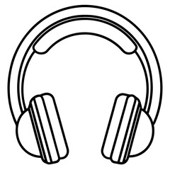 headphones icon on square internet button