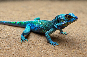 A holographic Lizard is an animal, made up of many particles. Generative AI. 
