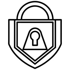 vector lock icon on black background