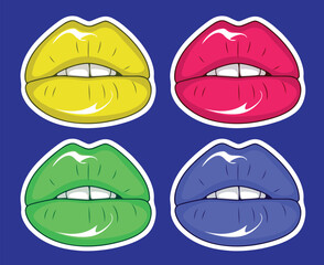 Pop Art Colorful Lips Stickers – Bold & Trendy Aesthetic