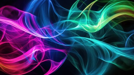 Obraz premium Vibrant, flowing smoke patterns on a dark background