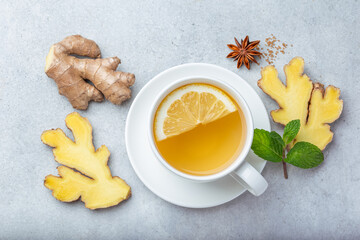 cup of lemon and ginger tea
