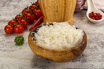 Glass noodle funchoza in the bowl