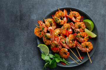 grilled shrimps skewers