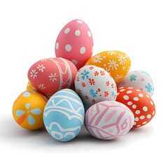 Obraz premium A colorful pile of easter eggs arranged playfully for a festive atmosphere celebrating spring and renewal