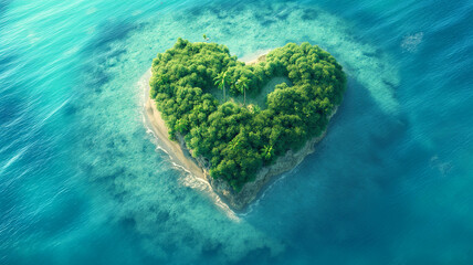 Small island in the shape of a heart