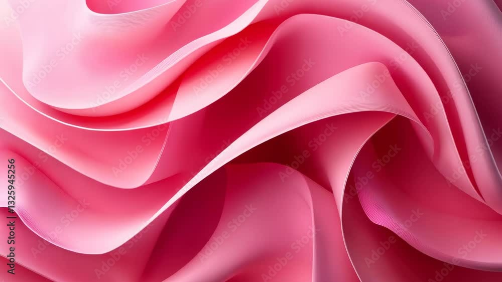 Aufkleber flowing pink fabric waves creating smooth, elegant, and dynamic motion in abstract design