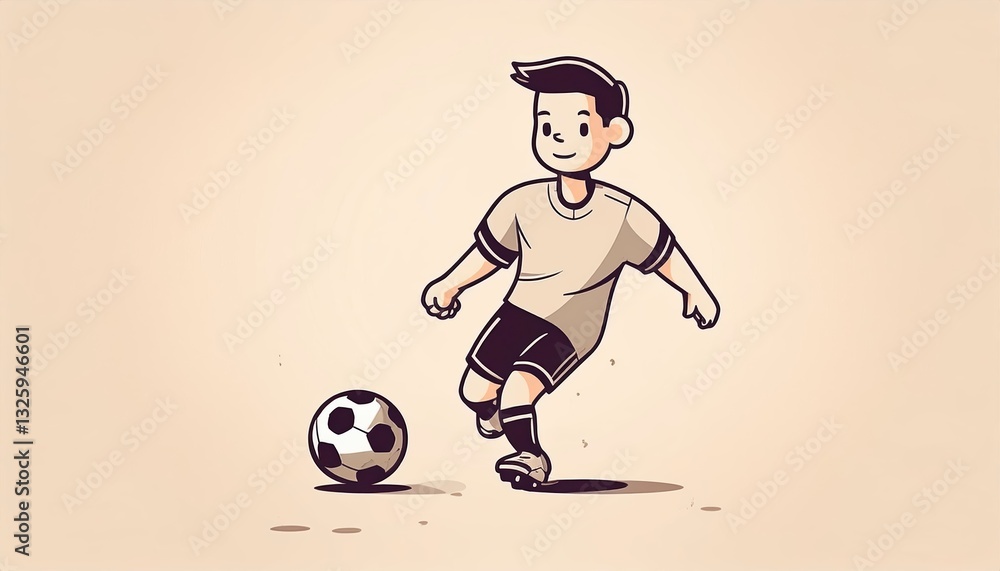 Poster firefly football player engages in a skillful kick of the ball during a practice session on a sunny 